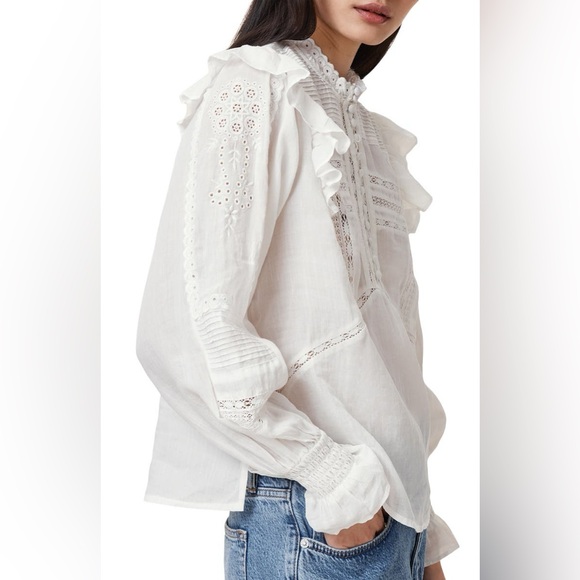 All Saints Heather Lace Trim Top - Picture 2 of 7